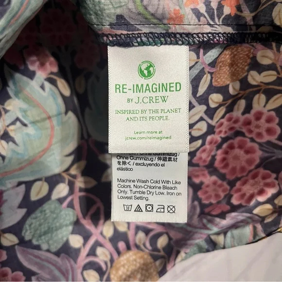 J. Crew Puff-sleeve Top in Liberty Elm House Floral Woman’s Size XL 100% Cotton - Picture 4 of 11